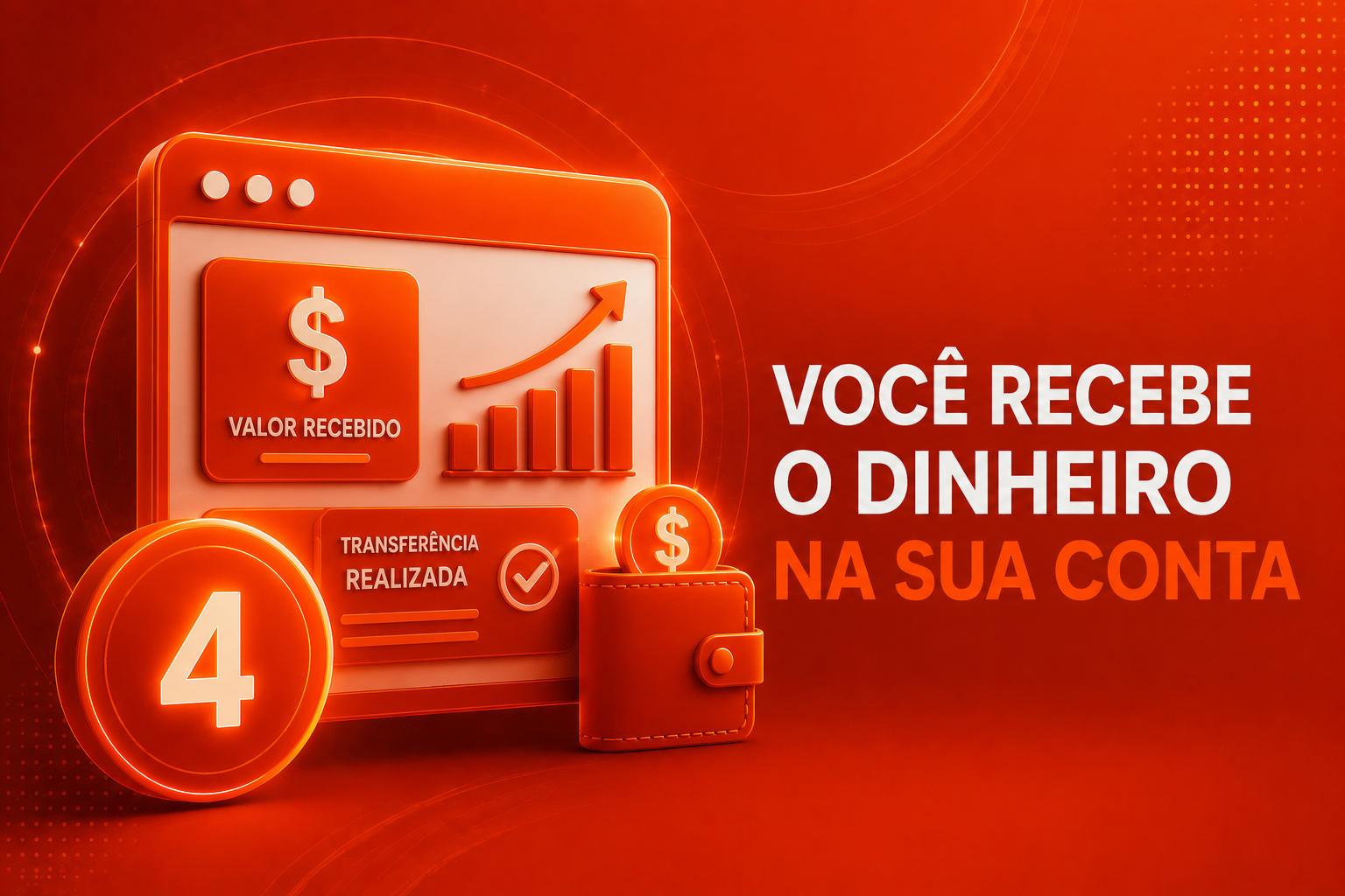 Recebe o dinheiro na conta